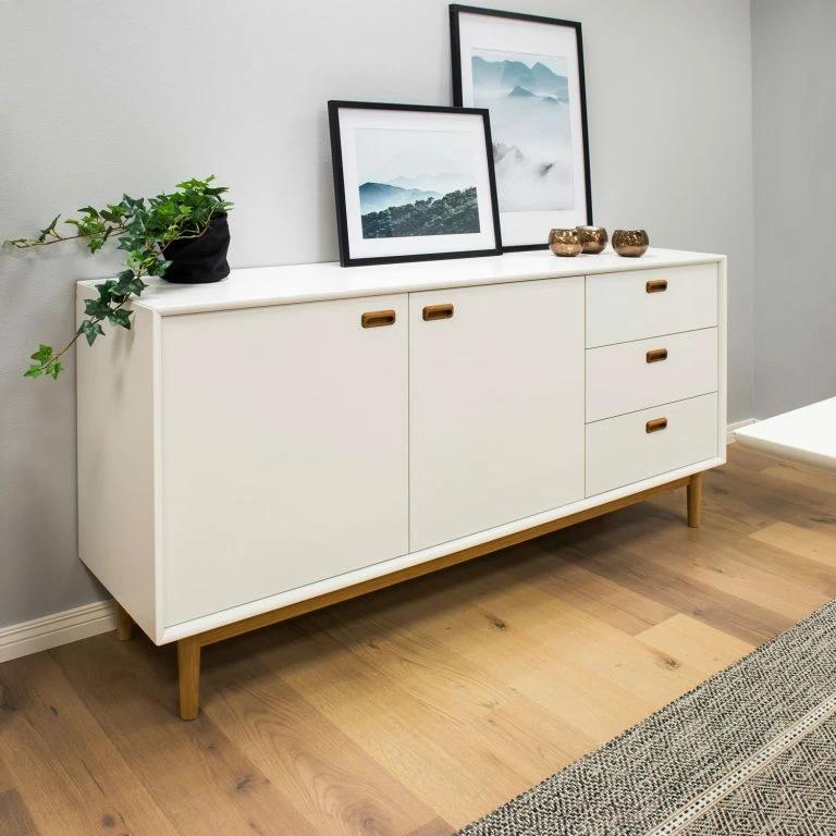 Loftscape Tenzo Buffet Svea II – Blanc / Imitation Chêne