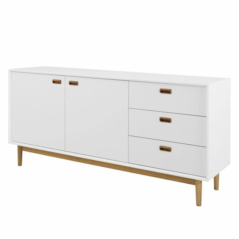 loftscape Tenzo Buffet Svea II – Blanc / Imitation chêne