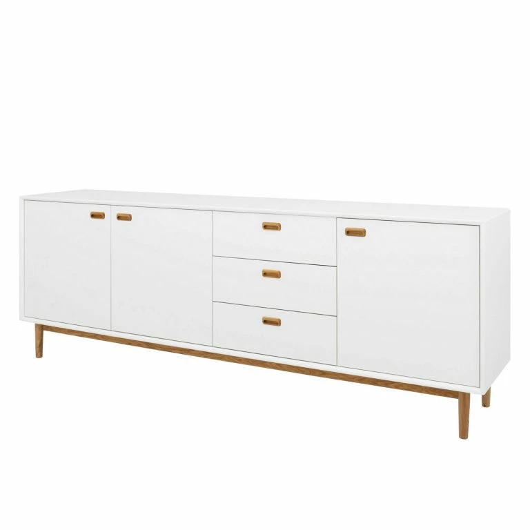 loftscape Tenzo Buffet Svea III – Blanc / Imitation chêne