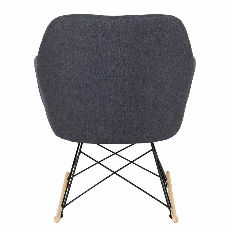 Loftscape Tenzo Rocking Chair Emma – Tissu / Chêne Massif – Anthracite / Chêne