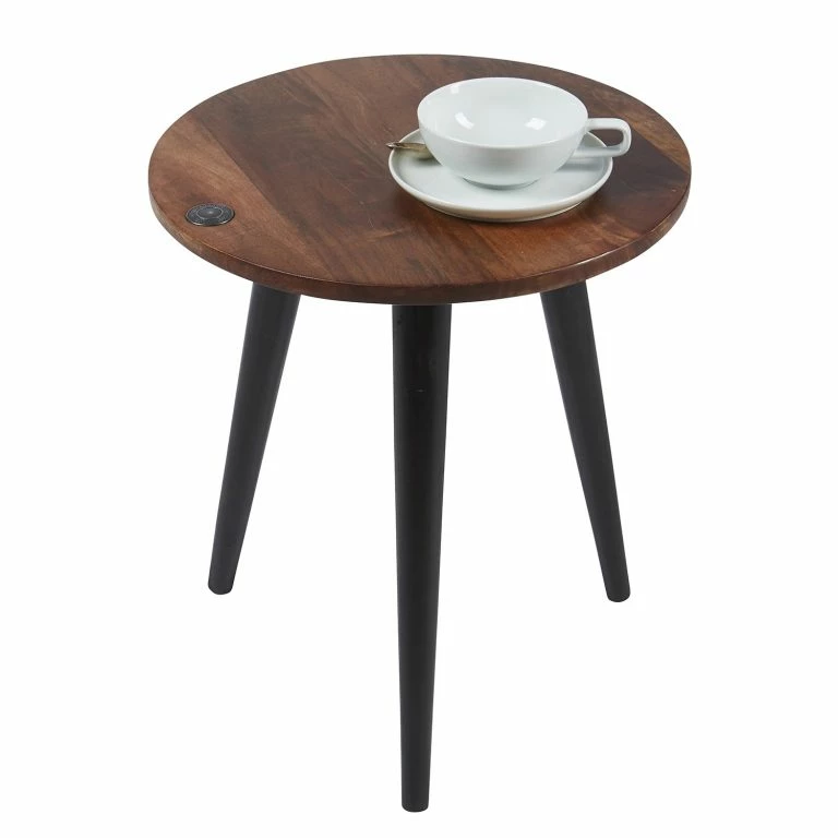 Loftscape Tom Tailor Bout De Canapé Saipina I – Manguier Massif / Aluminium – Manguier / Noir