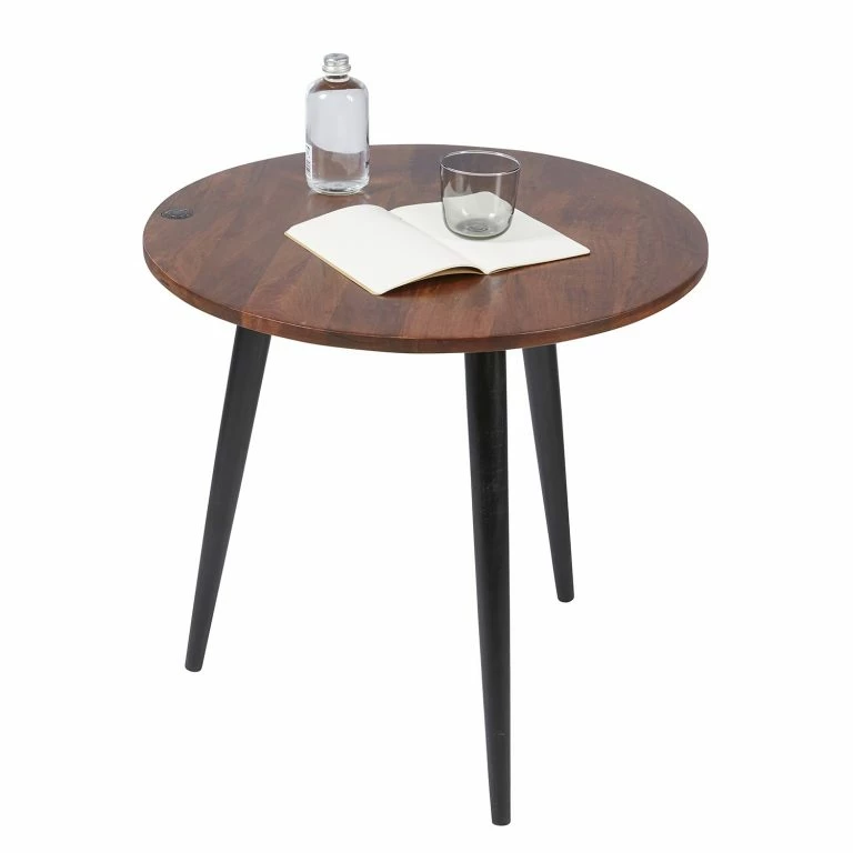 Loftscape Tom Tailor Bout De Canapé Saipina II – Manguier Massif / Aluminium – Manguier / Noir