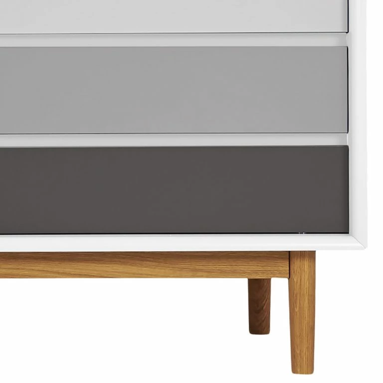 Loftscape Tom Tailor Buffet Color Box – Partiellement En Chêne Massif – Blanc / Gris Clair