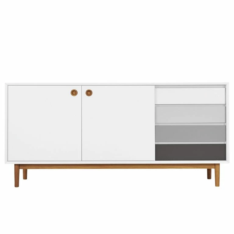 loftscape Tom Tailor Buffet Color Box – Partiellement en chêne massif – Blanc / Gris clair