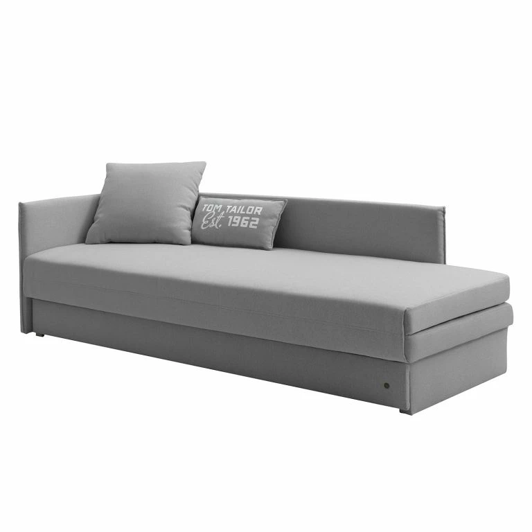 loftscape Tom Tailor Canapé convertible Guest – Gris – Accoudoir monté à gauche (vu de face) – 2 coussins