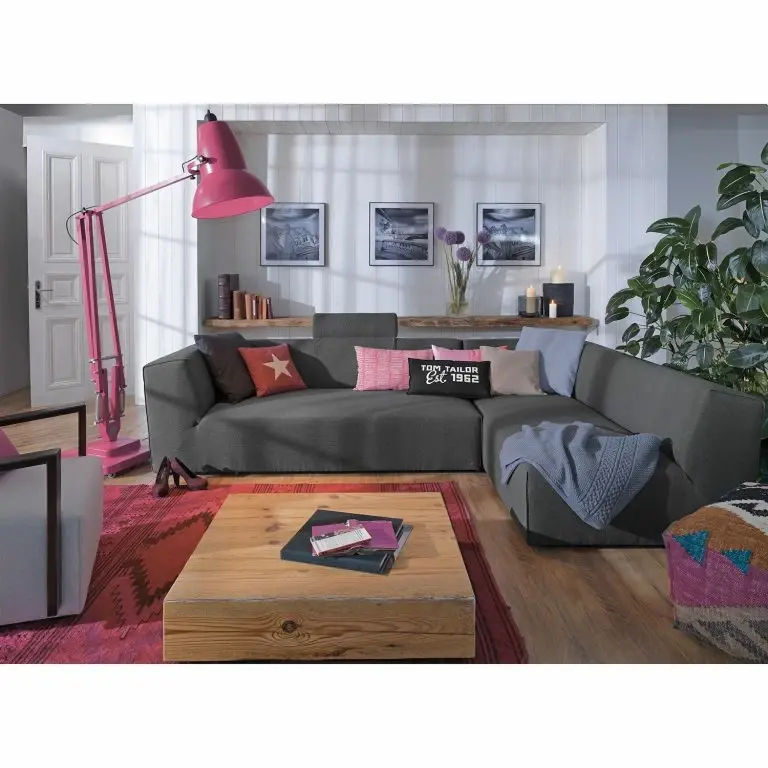 Loftscape Tom Tailor Canapé D’angle Elements VI – Lot De 2 – Tissu TBO : 9 Anthrazite