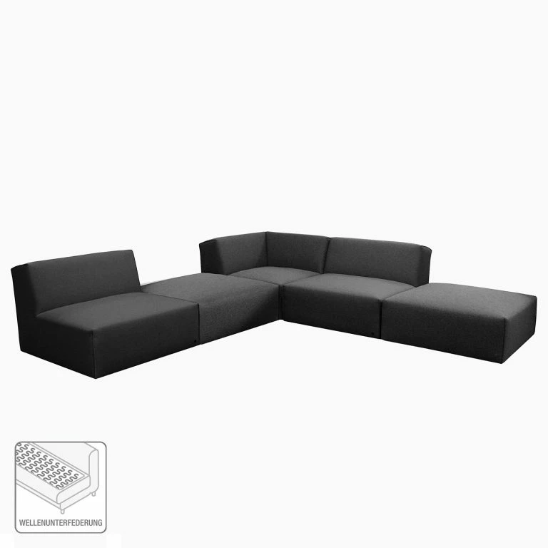 Loftscape Tom Tailor Canapé D’angle Elements VIII – Tissu TBO : 9 Anthrazite