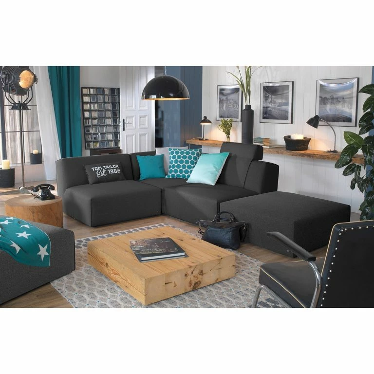 Loftscape Tom Tailor Canapé D’angle Elements VIII – Tissu TBO : 9 Anthrazite