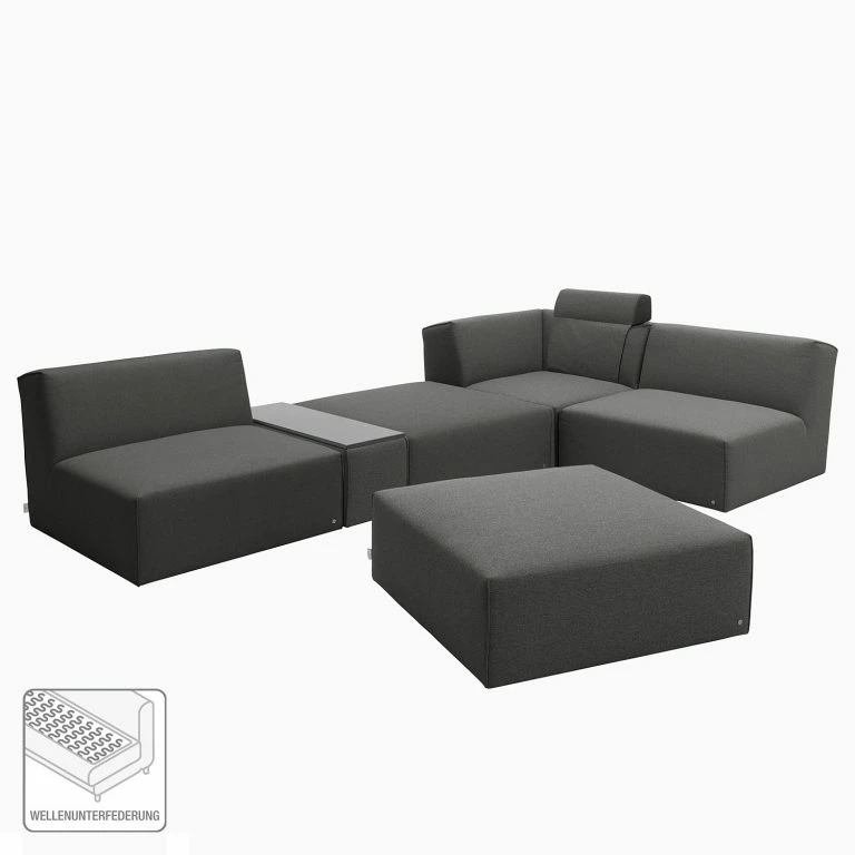 Loftscape Tom Tailor Canapé D’angle Elements XII – Tissu TBO : 19 Woven Grey