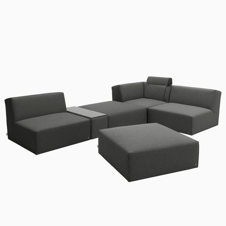 loftscape Tom Tailor Canapé d’angle Elements XII – Tissu TBO : 19 woven grey