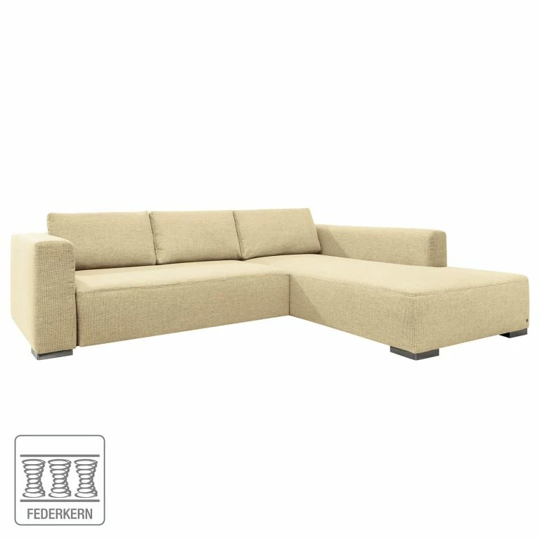 Loftscape Tom Tailor Canapé D’angle Heaven Colors Style XL – Tissu TCU : 1 Warm Beige – Méridienne Courte à Droite (vue De Face) – Sans Fonction