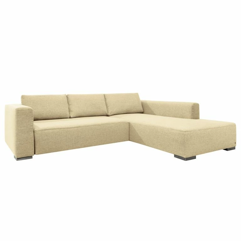 loftscape Tom Tailor Canapé d’angle Heaven Colors Style XL – Tissu TCU : 1 warm beige – Méridienne courte à droite (vue de face) – Sans fonction