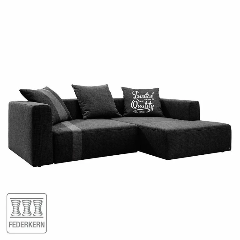 Loftscape Tom Tailor Canapé D’angle Heaven Stripe – Noir / Gris – Sans Coussin