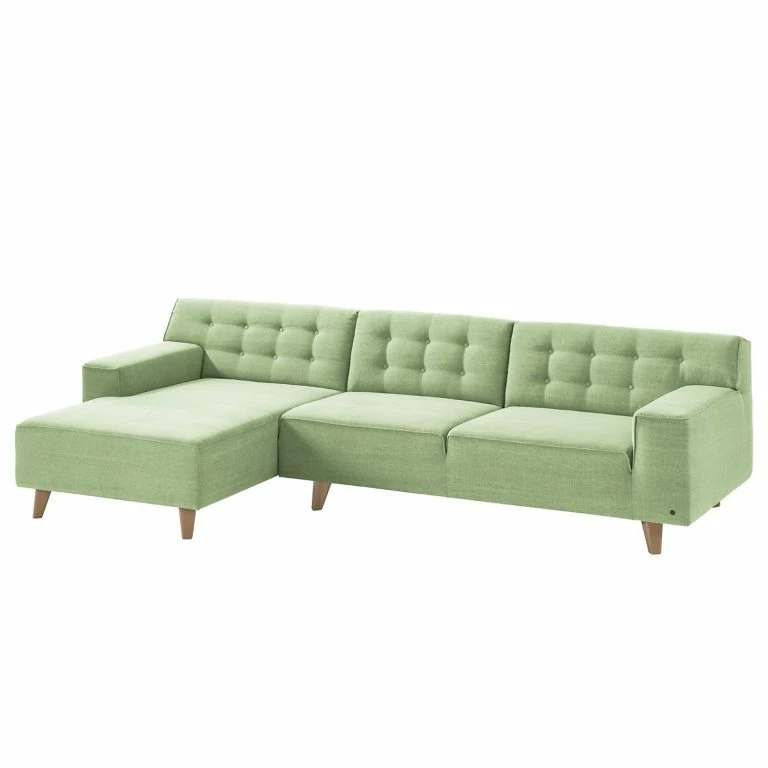 Loftscape Tom Tailor Canapé D’angle Nordic Chic II – Tissu TUS : 5 Pistaccio – Méridienne Courte à Gauche (vue De Face)
