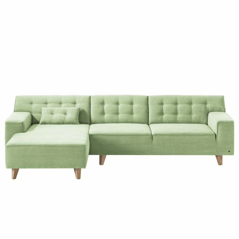 Loftscape Tom Tailor Canapé D’angle Nordic Chic II – Tissu TUS : 5 Pistaccio – Méridienne Courte à Gauche (vue De Face)