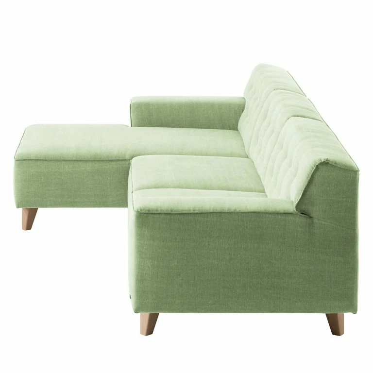 Loftscape Tom Tailor Canapé D’angle Nordic Chic II – Tissu TUS : 5 Pistaccio – Méridienne Courte à Gauche (vue De Face)
