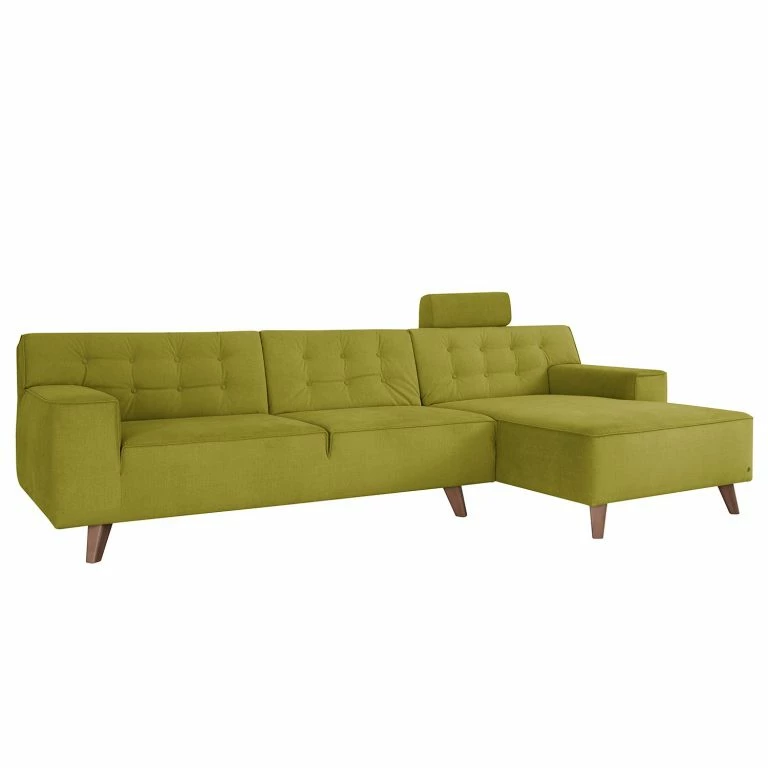 loftscape Tom Tailor Canapé d’angle Nordic Chic III – Vert pistache – Méridienne courte à droite (vue de face)