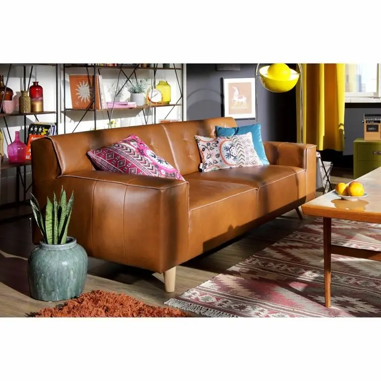 Loftscape Tom Tailor Canapé Nordic Chic (2 Places) – Cuir Véritable – Cognac