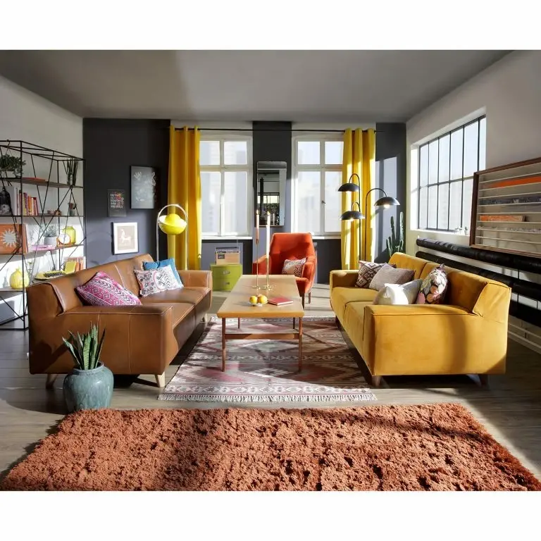 Loftscape Tom Tailor Canapé Nordic Chic (2 Places) – Cuir Véritable – Cognac