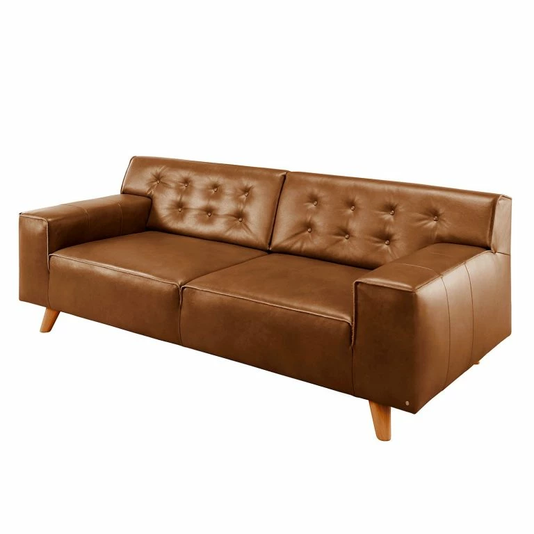 loftscape Tom Tailor Canapé Nordic Chic (2 places) – Cuir véritable – Cognac