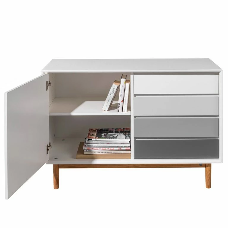 Loftscape Tom Tailor Commode Color Box – Partiellement En Chêne Massif – Blanc / Gris Clair