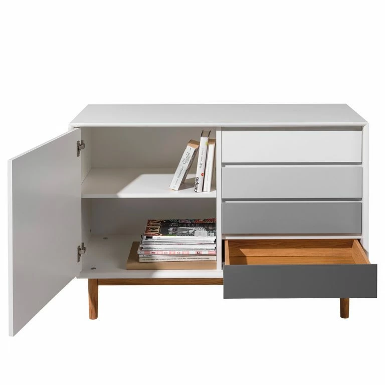 Loftscape Tom Tailor Commode Color Box – Partiellement En Chêne Massif – Blanc / Gris Clair