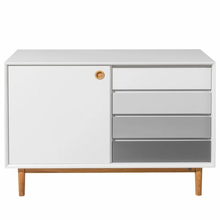 Loftscape Tom Tailor Commode Color Box – Partiellement En Chêne Massif – Blanc / Gris Clair