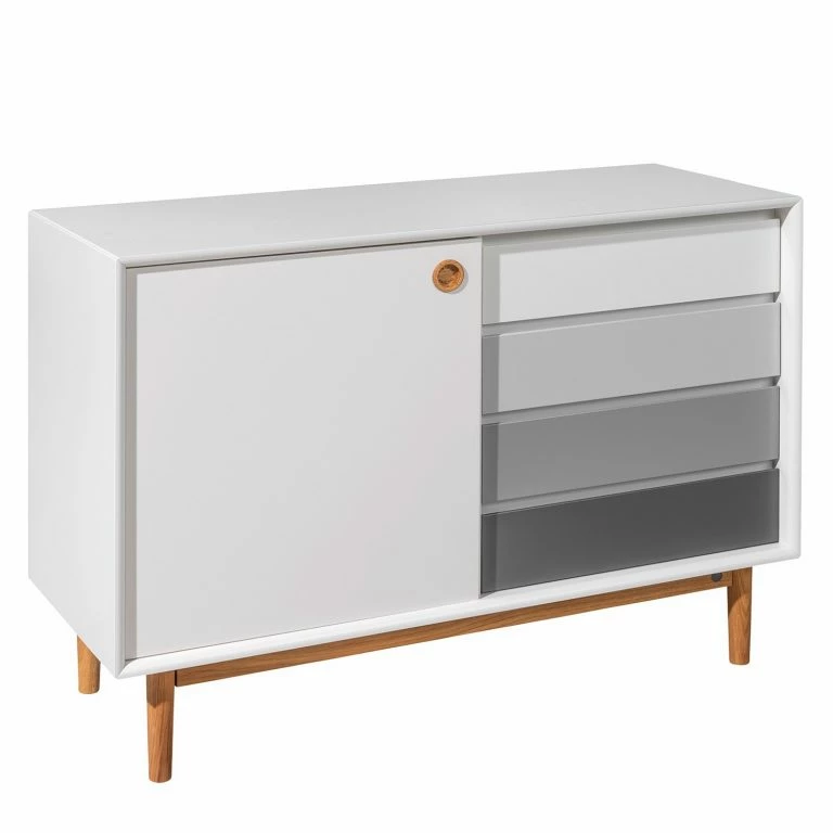 loftscape Tom Tailor Commode Color Box – Partiellement en chêne massif – Blanc / Gris clair