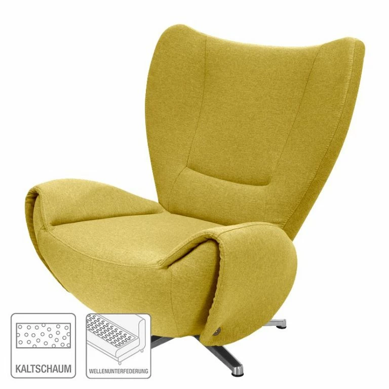 Loftscape Tom Tailor Fauteuil Pivotant Tom – Jaune Moutarde