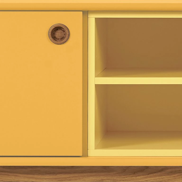 Loftscape Tom Tailor Meuble TV Color Box – Partiellement En Chêne Massif – Jaune Moutarde