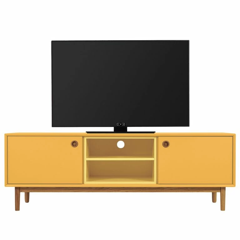 loftscape Tom Tailor Meuble TV Color Box – Partiellement en chêne massif – Jaune moutarde