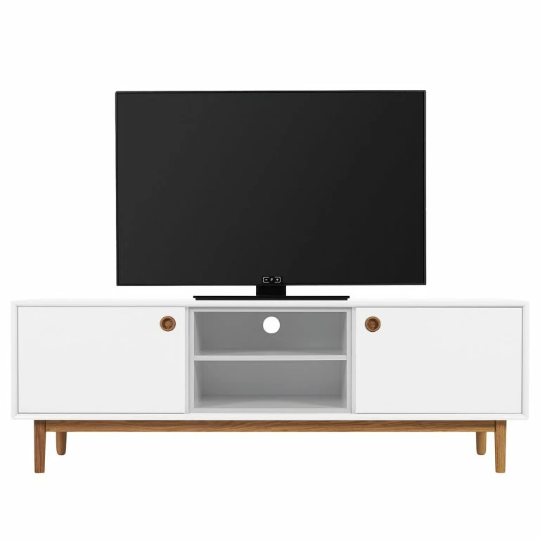 loftscape Tom Tailor Meuble TV Color Box – Partiellement en chêne massif – Blanc / Gris clair