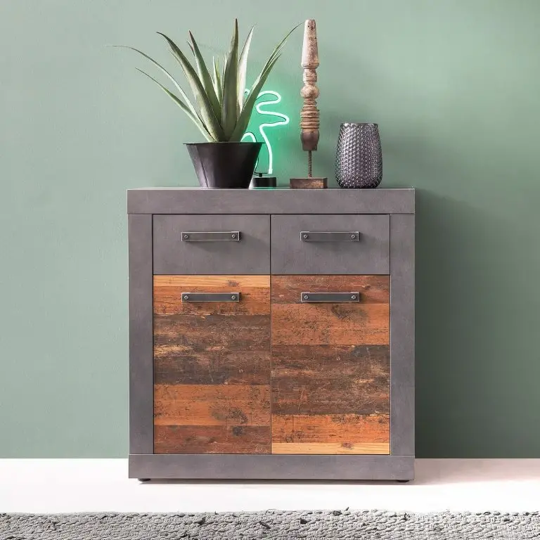 Loftscape Trendteam Buffet Indy I – Imitation Bois Recyclé / Anthracite