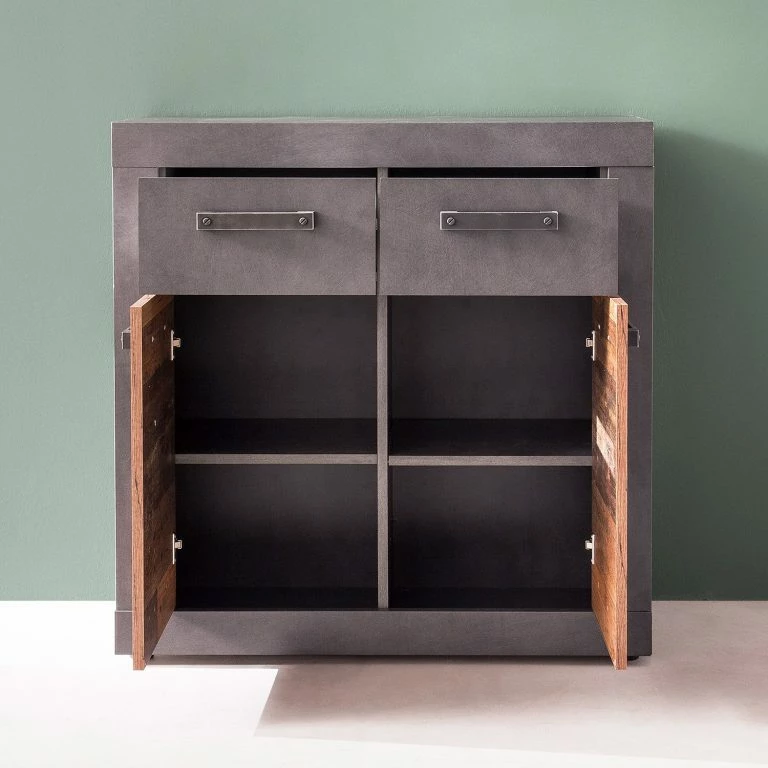 Loftscape Trendteam Buffet Indy I – Imitation Bois Recyclé / Anthracite