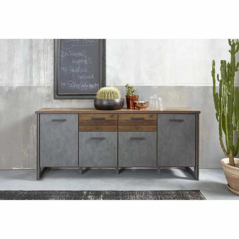 Loftscape Trendteam Buffet Prime – Imitation Pin Recyclé / Anthracite
