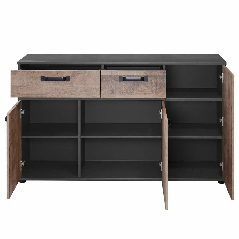 Loftscape Trendteam Buffet Stripe – Imitation Bois Recyclé / Gris