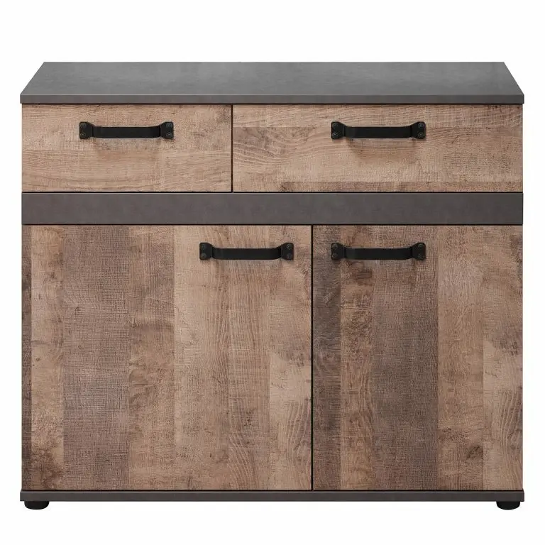 Loftscape Trendteam Meuble D’entrée Stripe I – Imitation Bois Recyclé / Gris