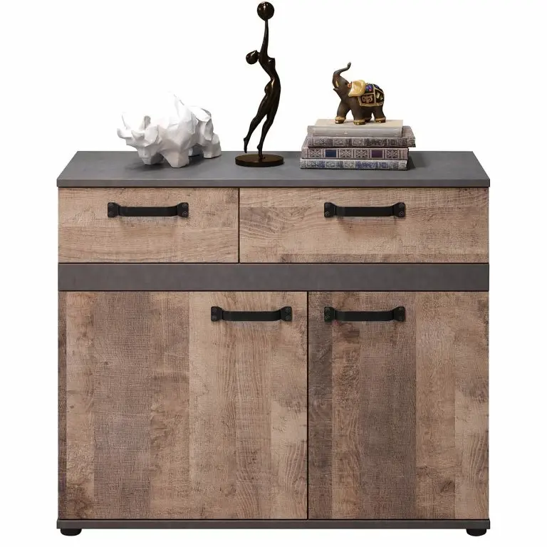 Loftscape Trendteam Meuble D’entrée Stripe I – Imitation Bois Recyclé / Gris
