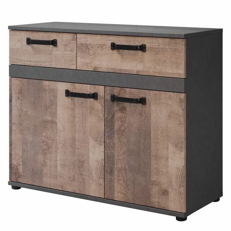 loftscape Trendteam Meuble d’entrée Stripe I – Imitation bois recyclé / Gris