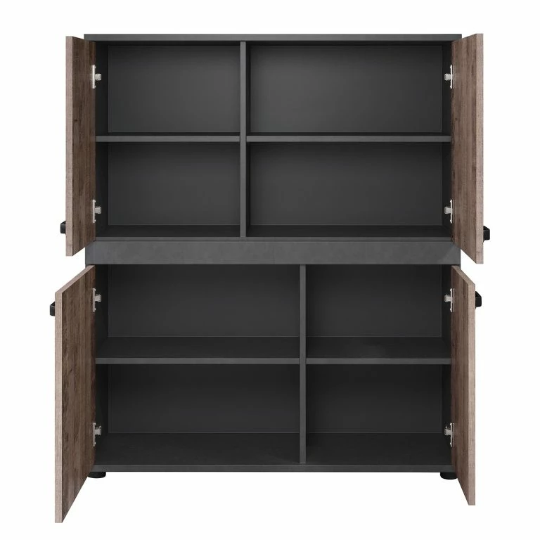 Loftscape Trendteam Meuble D’entrée Stripe II – Imitation Bois Recyclé / Gris
