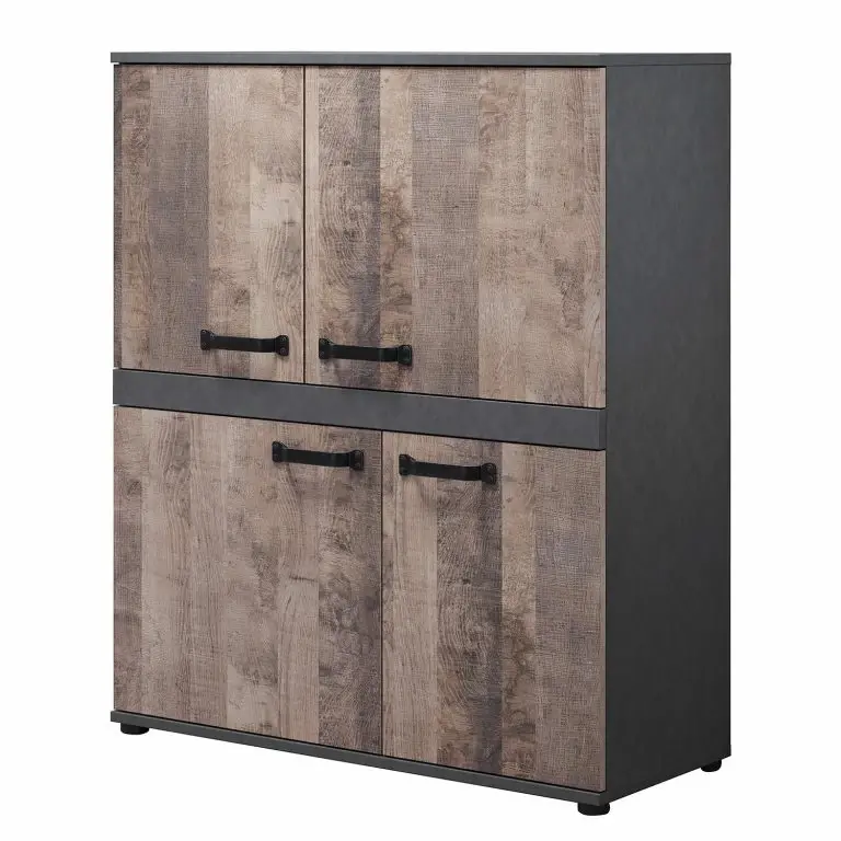 loftscape Trendteam Meuble d’entrée Stripe II – Imitation bois recyclé / Gris