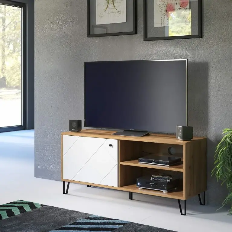 Loftscape Trendteam Meuble TV Touch I – Imitation Chêne Artisan / Blanc