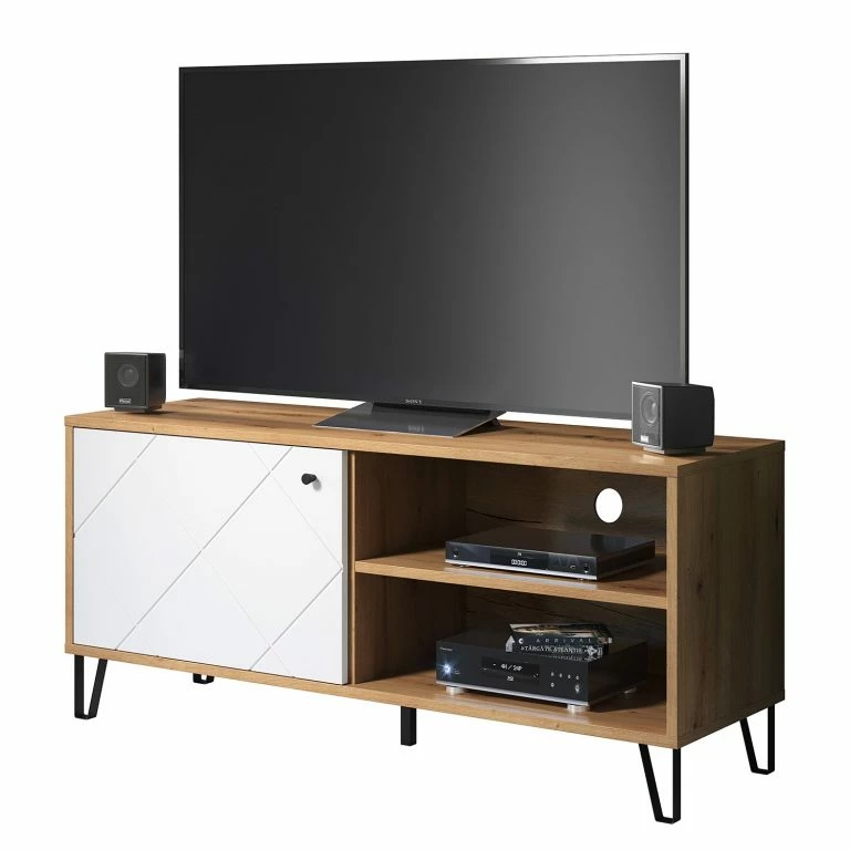 loftscape Trendteam Meuble TV Touch I – Imitation chêne artisan / Blanc