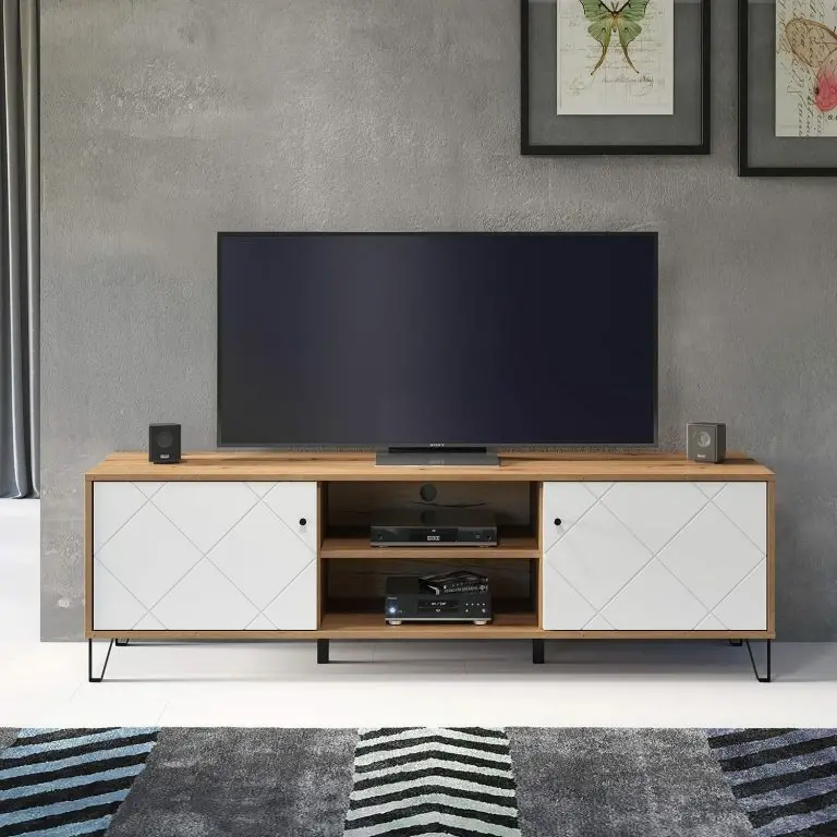 Loftscape Trendteam Meuble TV Touch II – Imitation Chêne Artisan / Blanc