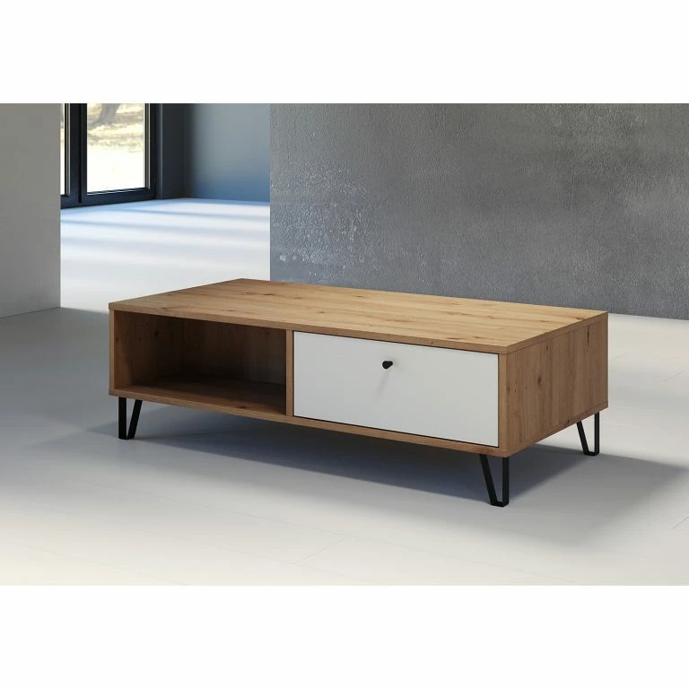 Loftscape Trendteam Table Basse Touch I – Imitation Chêne Artisan / Blanc