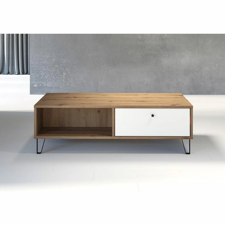 Loftscape Trendteam Table Basse Touch I – Imitation Chêne Artisan / Blanc