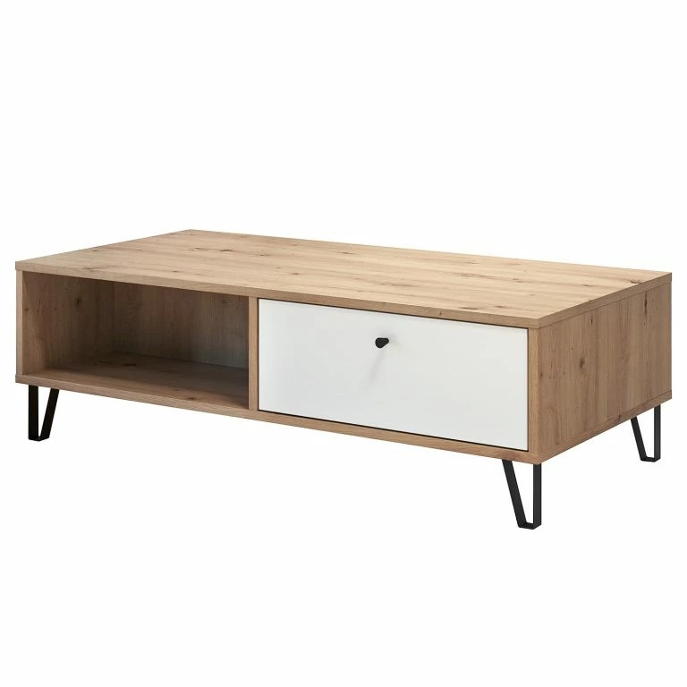 loftscape Trendteam Table basse Touch I – Imitation chêne artisan / Blanc