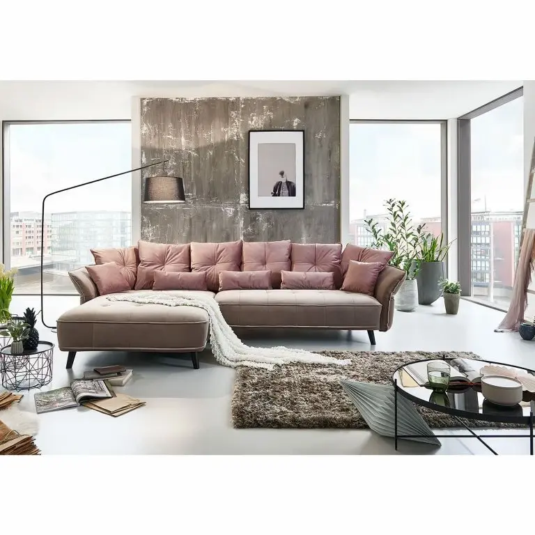 Loftscape Velvet Studio Canapé D’angle Moreville II – Microfibre – Méridienne Courte à Gauche (vue De Face) – Sans Repose-pieds