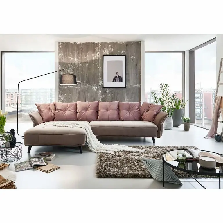 Loftscape Velvet Studio Canapé D’angle Moreville II – Microfibre – Méridienne Courte à Gauche (vue De Face) – Sans Repose-pieds