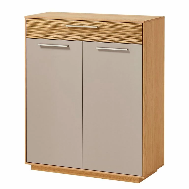 loftscape Voss Commode Loveno III – Partiellement en chêne massif / Métal – Taupe – Largeur : 86 cm